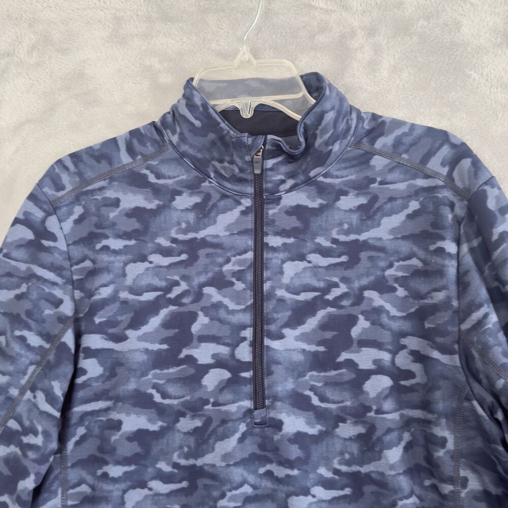 Vineyard Vines Jim Nantz Medium 1/4 Zip Pullover Blue Camo Golf Performance